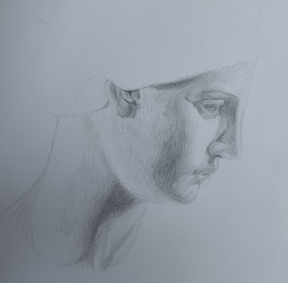 Étude d'Aphrodite réalisée au graphite