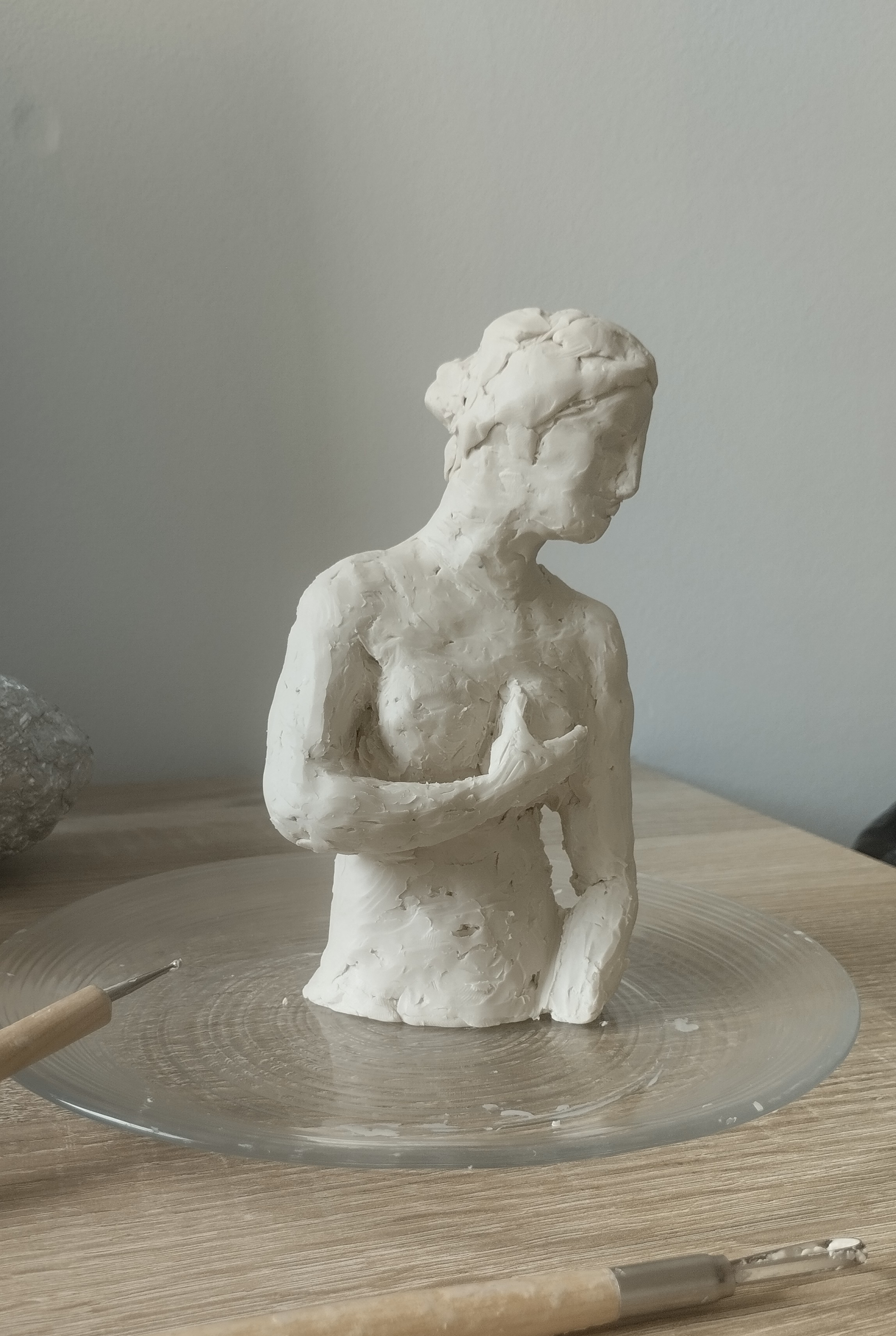 Étude sculpturale d'un torse en plastiline
